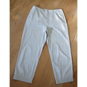 Eddie Bauer Women's Sz 16 Tall Pants Khaki Tan Comfortable Casual Gathered Hem